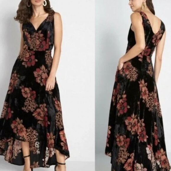 Modcloth x Collectif London Isabella Velvet Floral Dress, UK 18 - Picture 3 of 3